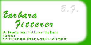 barbara fitterer business card